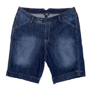 Lane Bryant Blue and Tan Bermuda Shorts